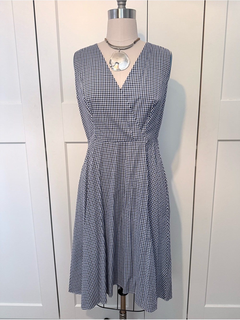 DKNY wrap Gingham plaid dress 10
